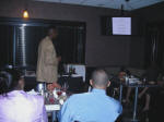 Maurice Skillern in action during presentation on the book Messages 8